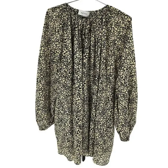 Matteau Printed Black Floral Mini Dress Size 8 - Picture 2 of 4